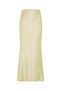 Women's Beige Satin Look Textured Midi Skirt - 4