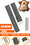 Genuine Leather Watch Band Strap Compatible with 20mm Watches L04Mk-20Mm