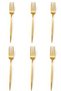 6-Piece Gold Stainless Steel Dinner Forks – Shiny Gold Color Modern Table Forks - 2