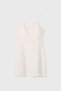 Women's Stone Color A-Form Sleeveless Mini Linen Dress