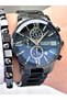 Black Color Functions Active Fashion Men's Wrist Watch + Bracelet with Gift - 5