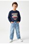 Boys & Girls Erkek Çocuk Printed Sweatshirt (4-9) İndigo - 3