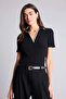 Slim Fit Polo Collar Ribbed Camisole T-Shirt E5786Ax25Sp - 3