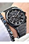 Silver Color Functional Steel Band 3 Atm Men's Wristwatch + Bracelet as a Gift - 4