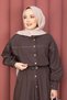 Shirt & Skirted Hijab Tencel Set Brown - 2