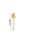 Set of 6 Gold Stainless Steel Teaspoons – Shiny Gold Color Modern Stirring Spoons - 3