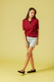 Short Sleeve Polo Collar Sweater