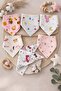 100% Cotton Muslin Fabric / with Snap Fasteners / Patterned / Baby Drool Bib & Scarf (6 Pieces)