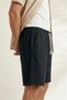 Men's 2-Pack Black-Brown 100% Cotton Linen Muslin Shorts Comfortable Fit Summer Fabric Back Pocketed - 3