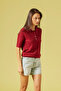 Short Sleeve Polo Collar Sweater - 2