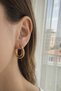 Women's Gold Color Multiple Hoop Earrings Modern Stylish Hoop Earrings Model