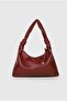Women's Burgundy Knot Handle Shoulder and Hand Bag Daily Stylish Medium Size