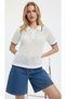 Women's Polo Collar Knitted Detail Buttoned Knitwear Sweater 8717Sw - 3