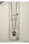 Stainless Steel Flower Necklace with Zircon Stone - 2