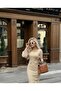 Women's Imported Scuba Fabric Collar Stone Embroidered Sleeves Pleated Sleeve Button Detailed Lined Design Dress