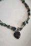Green Agate, Blood Stone Heart Broken Stone Natural Stone Necklace - 2