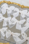 25 Pieces of White Pearl Detailed K Linen Bow Ribbon with Buttons 2.5 cm – Bohça Engagement Decoration - 3
