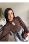 Coffee Front Tie-Detail Lace Blouse - 2