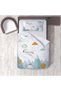 Children's Room Cotton Lu Duvet Cover Set Bed Sheet Sız Airplanes and Balloons