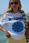 Women's Mykonos Printed Oversized 100% Cotton Wide Cut Soft-Textured Crew Neck T-Shirt - 4
