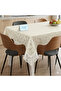 Lace Appearance Easy to Clean Liquid-Proof Non-Perforated Pvc Tablecloth - 120 X 150 Cream - 2