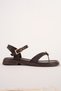 Women's Brown Ankle Length Tie-Detail Buckle Detail Flip Flops Sandals - 5