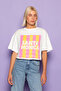Women's Santa Monica Printed Oversized 100% Cotton Wide Cut Soft-Textured Crew Neck T-Shirt - 2