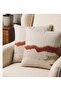 غطاء وسادة مزخرف من الكتان مكون من قطعتين، تصميم تجريدي حديث مطرز - 2