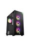 VENTO VG4200S بدون وحدة تزويد طاقة، مروحة RGB مقاس 4x12 سم، لوحة شبكية E-ATX، 2xUSB2.0/1xUSB3.0، هيكل ألعاب أسود - 4