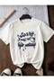 Cat Printed Crew Neck Short Sleeve Unisex Plain White Tshirt - 2