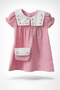 100% Cotton Baby Girl Dress, Pack of Peter Pan collar Bag Pieces - 2
