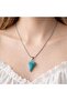 Natural Turquoise Stone Steel Necklace - 2