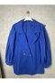 Thin Trench Fabric S Cobalt Colors Balloon Sleeves Oversize Jacket - 4