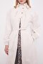 Beige Ribbon Collar Detail Trench Coat - 5