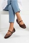 Women's Satin Ballerina Shoes with Stone Detail, Stylish Daily and Special Occasion Shoes, Orthopedic Lightweight - 3