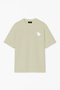Unisex Stüssy Wing Printed Oversized 100% Cotton Wide Cut Textured Crew Neck Green T-Shirt Rf0654