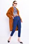 Bees Dark Blue High Waist Boyfriend Jeans Stretch Fabric Stretchy Denim Pants - 2