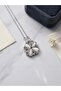 2-in-1 Retractable Magnetic Silver Color Steel Clover Necklace