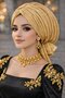 فستان سهرة ذهبي بإبزيم بون - 2