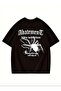 Printed Oversize Crew Neck T-Shirt - Black