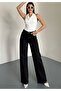 Women's Black Casual High Waist Lycra Wide Leg Denim Jeans