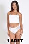 1 Piece 0240 Women's Panties with Lace Pieces on the Sides White Db4