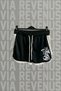 No Pain No Gain Printed Women's Sports Running and Fitness Shorts with Stripes on the Sides Piped Detail