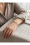 Silver Color Clover Figured White Stone Steel Women's Bracelet - 2