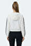 Razzle Women's Zippered Hooded Pocketed Ecru Sweatshirt - 4
