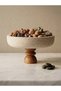 Natural Travertine Wooden Leg Bowl 25X5 cm Chintika Model Presentation Bowl Decorative Bowl - 4