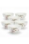 Floral Charm 6-Piece Ceramic Bowl Set – White (5.5 inch)