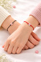 Red Black String Cord Fate Bond Couple Bracelet Heart B Beaded Lover Bracelet - 2