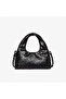 Emblem Puffer with Strap Women's Black Crossbody Bag