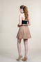 Women's Summer Beige Printed High-Corsage Belted Mini Skirt Stylish Daily Comfortable 6878 - 3